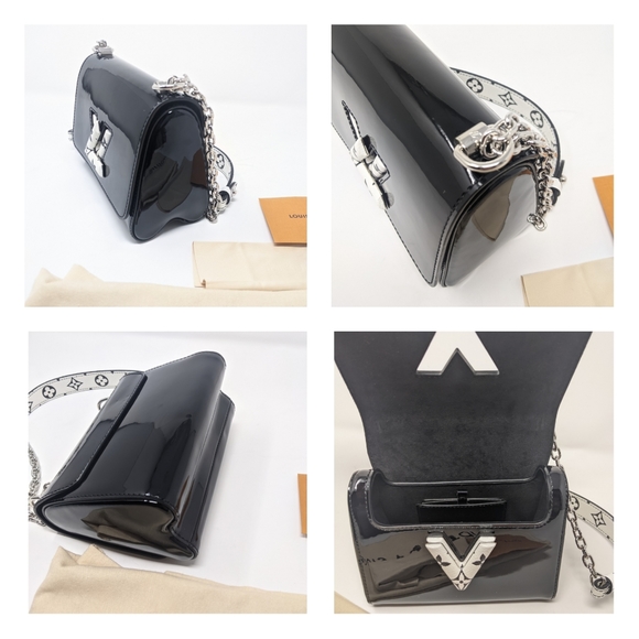 🚨 Sale!🎉HPx2🎉!Louis Vuitton Black Vernis Twist Monogram PM - Picture 7 of 16